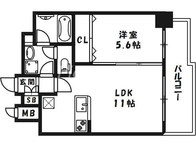 MAISON DE VENTD`OR(1LDK/8階)の間取り写真