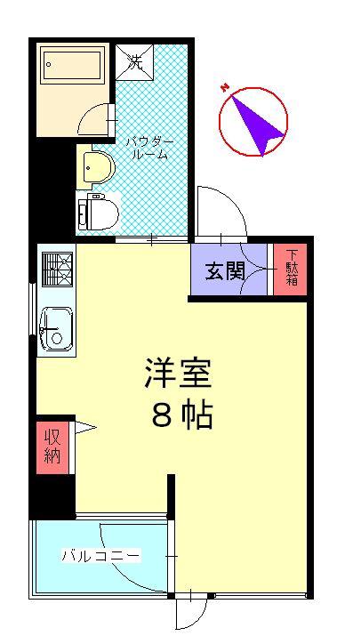 サンフラット(ワンルーム/4階)の間取り写真