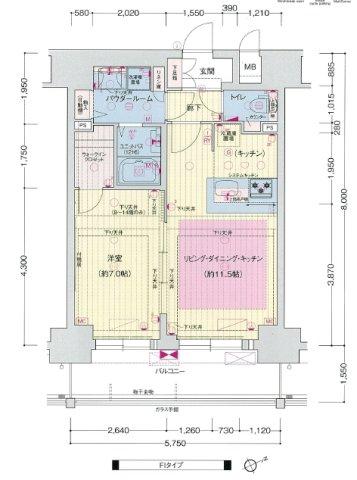 プレサンス THE神戸(1LDK/11階)の間取り写真
