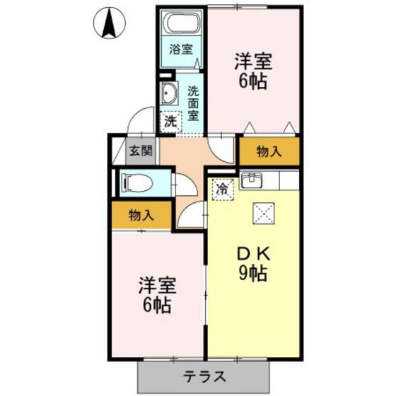 LITTLE BIRD(2DK/1階)の間取り写真
