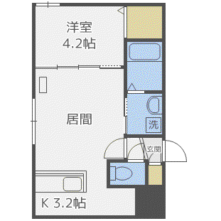TEMIDENCE北22条(1LDK/2階)の間取り写真
