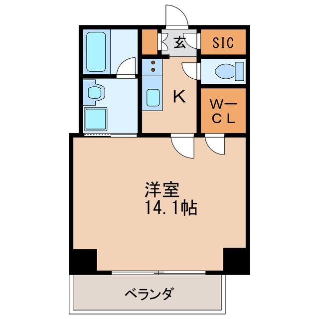 BLANCASA久屋大通(1K/4階)の間取り写真