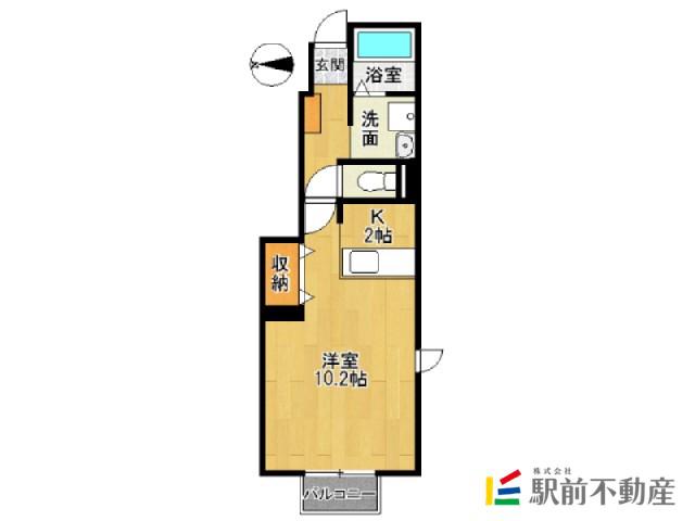 シティヒルズB(1K/1階)の間取り写真