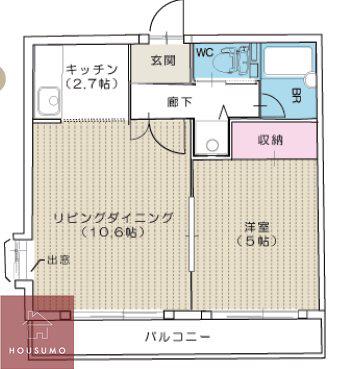 村口ビル新高(1LDK/2階)の間取り写真