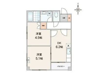 中田ビル(2DK/3階)の間取り写真