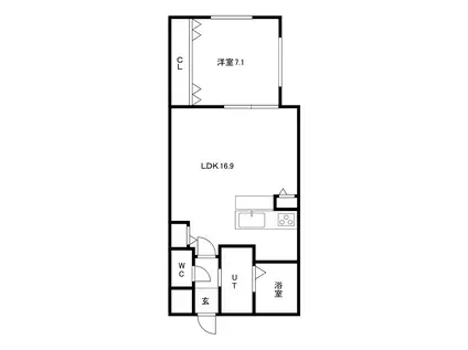 アイメゾン参番館(1LDK/4階)の間取り写真