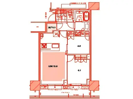 ドレッセタワー新綱島(2LDK/23階)の間取り写真