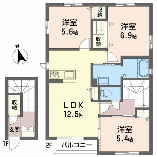 シャーメゾン本丸北(3LDK/2階)の間取り写真
