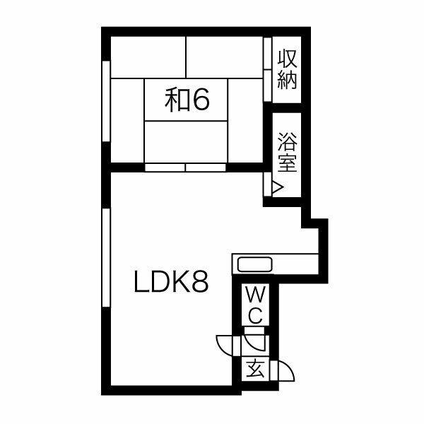 さくら新琴似(1LDK/2階)の間取り写真