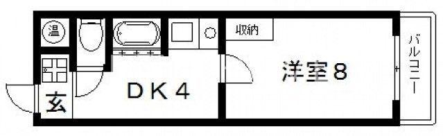ラポール友愛I(1DK/1階)の間取り写真