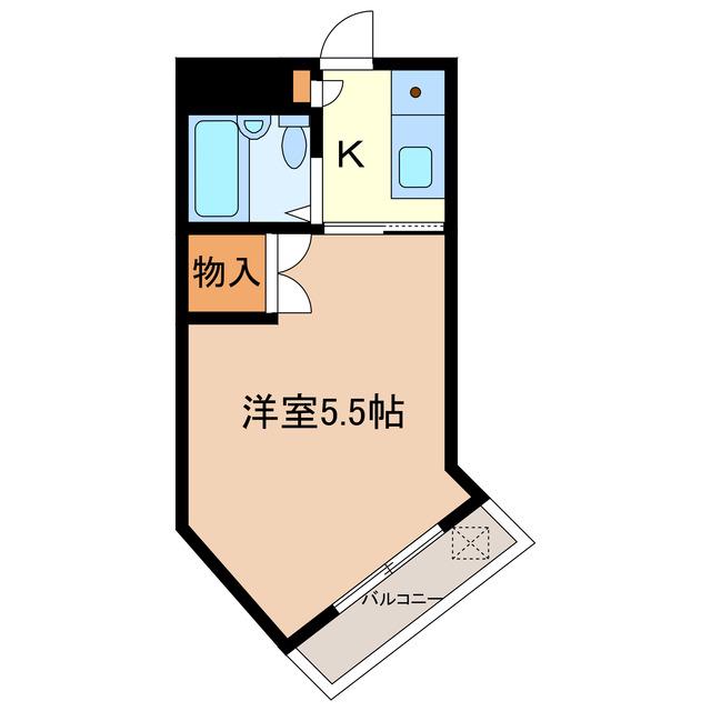 コーポ伊吹AB(1K/2階)の間取り写真