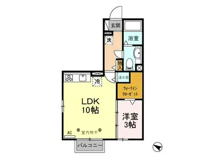 サンテラス花園 205(1LDK/2階)の間取り写真