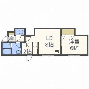 レストヒルズ白石駅 A棟(1LDK/2階)の間取り写真