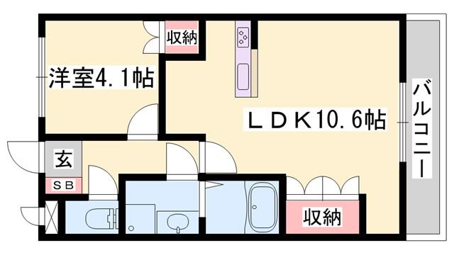 ハイムグランドール(1LDK/1階)の間取り写真
