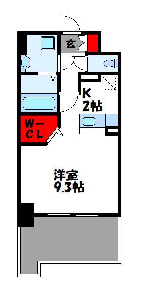 ビリーヴルーム(1K/4階)の間取り写真