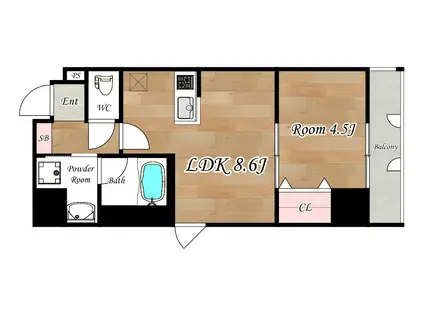 BROAD服部駅前RESIDENCE(1LDK/5階)の間取り写真