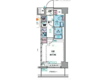 GENOVIAお花茶屋IISKYGARDEN(1K/6階)の間取り写真
