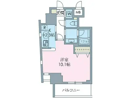 エイチエフ八王子レジデンス(1K/9階)の間取り写真