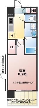 イースト アルディール(1K/3階)の間取り写真