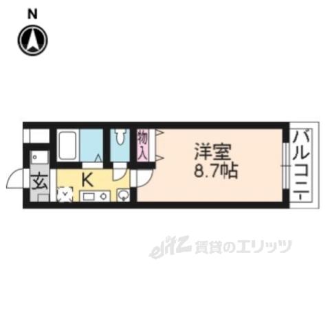 ボヌール広野(1K/1階)の間取り写真