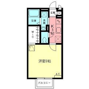 シティーパル楓(1K/1階)の間取り写真