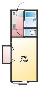 ネストヒルズ(1K/1階)の間取り写真