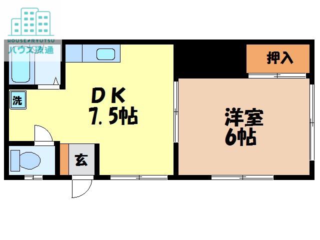 コーポヤマダB(1DK/2階)の間取り写真