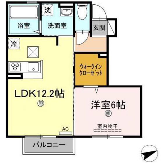 グランド・ジパング(1LDK/1階)の間取り写真