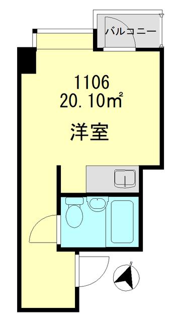 キャッスル新宿(ワンルーム/11階)の間取り写真