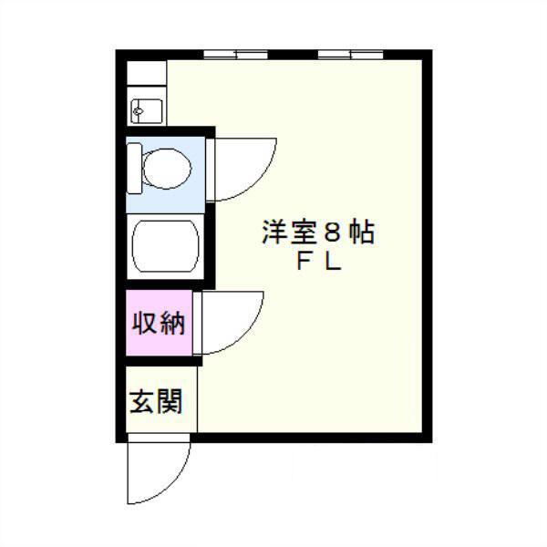 コーポ富士(ワンルーム/2階)の間取り写真