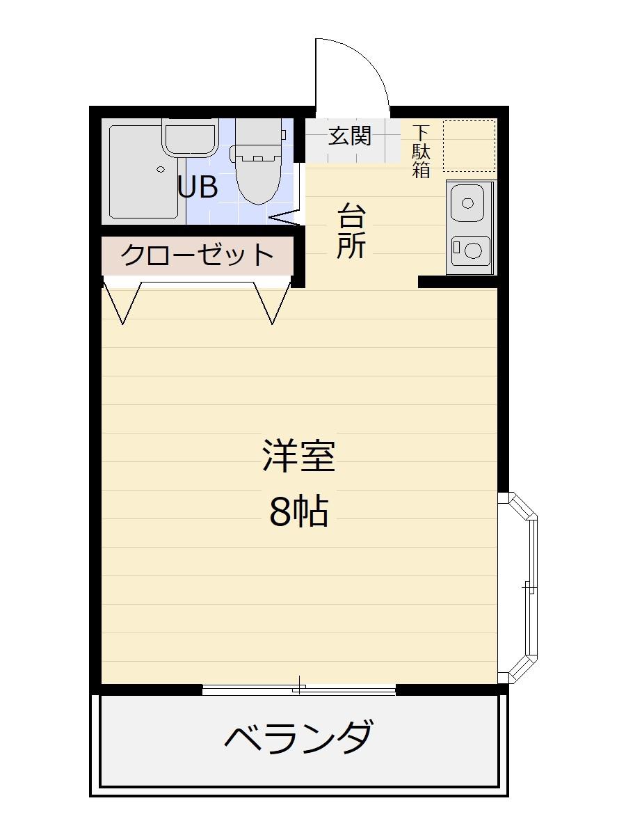 プチメゾン西所沢(ワンルーム/2階)の間取り写真