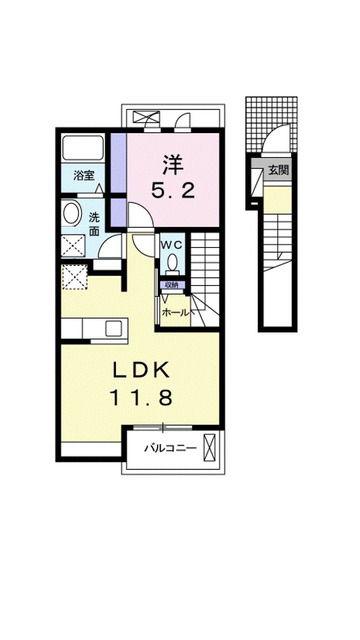 ジェンティーレ クワバラ(1LDK/2階)の間取り写真
