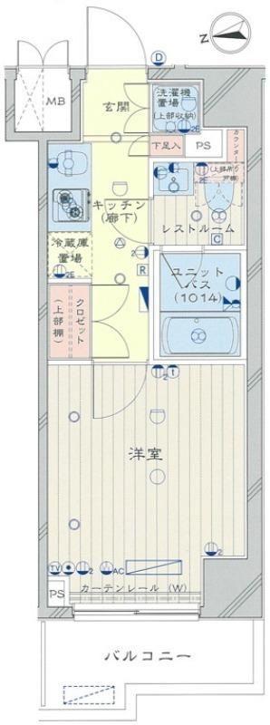ルーブル川崎七番館(1K/2階)の間取り写真