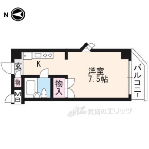 クレセント三宝(1K/4階)の間取り写真