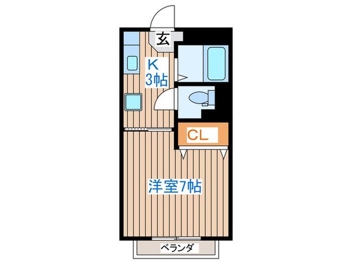 トリバンベ-ル小田原(1K/3階)の間取り写真