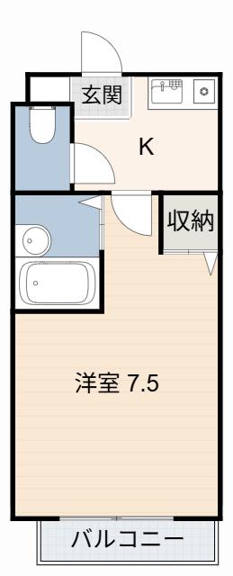 セルシオン草刈(1K/1階)の間取り写真