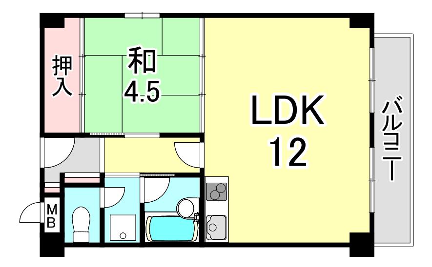 SAINT甲子園口(1LDK/2階)の間取り写真