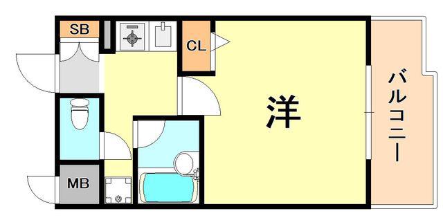 ラナップスクエア三宮プライム(1K/9階)の間取り写真