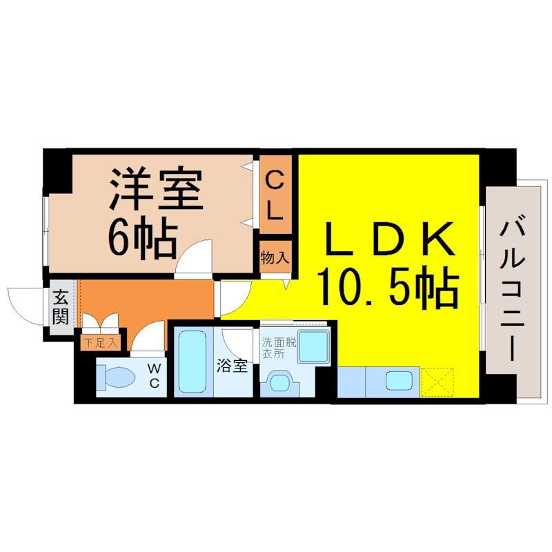フィオーレレジデンス(1LDK/5階)の間取り写真