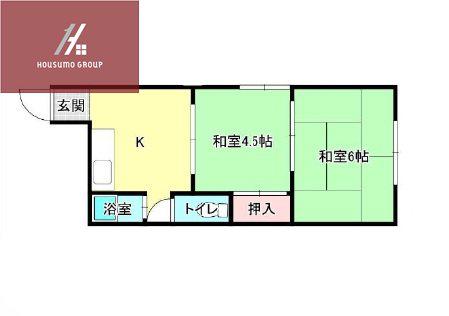 花園ハイツ(2K/2階)の間取り写真