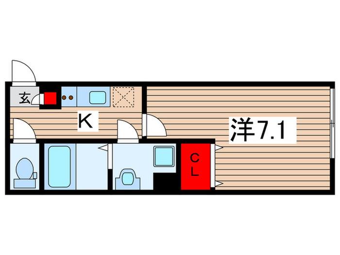 MQUATRO本千葉(1K/3階)の間取り写真