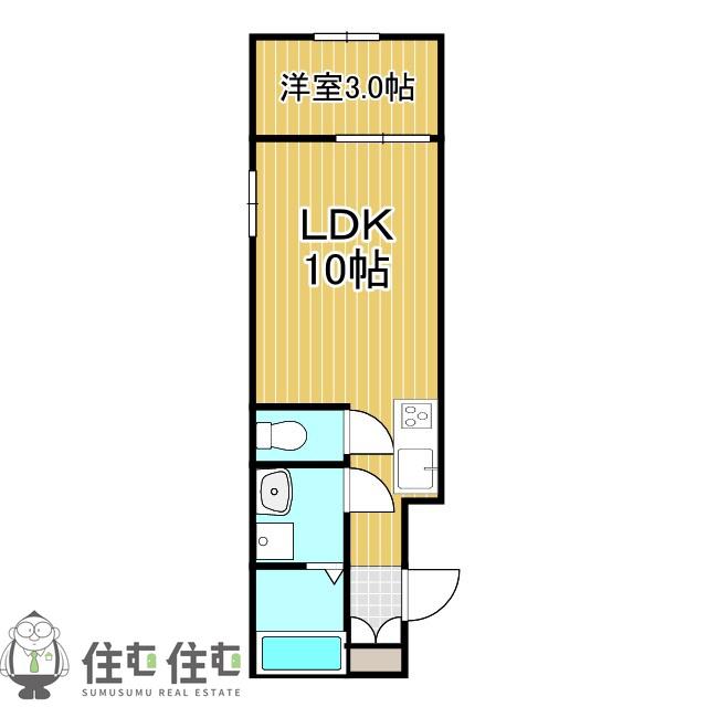 クレセント三河豊田(1LDK/3階)の間取り写真
