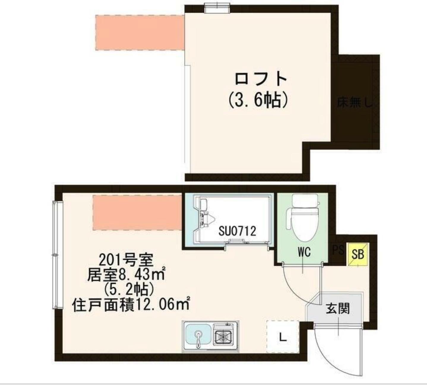 ETOCO赤羽(ワンルーム/2階)の間取り写真