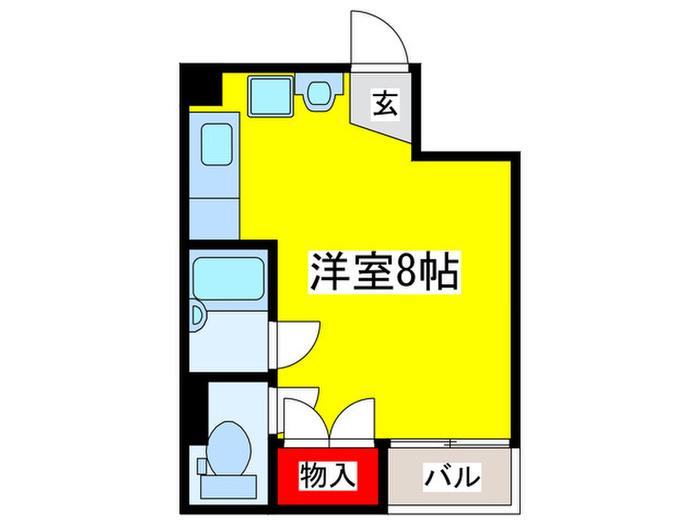 パームマンション南(ワンルーム/2階)の間取り写真