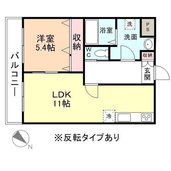 アトラスI(1LDK/1階)の間取り写真