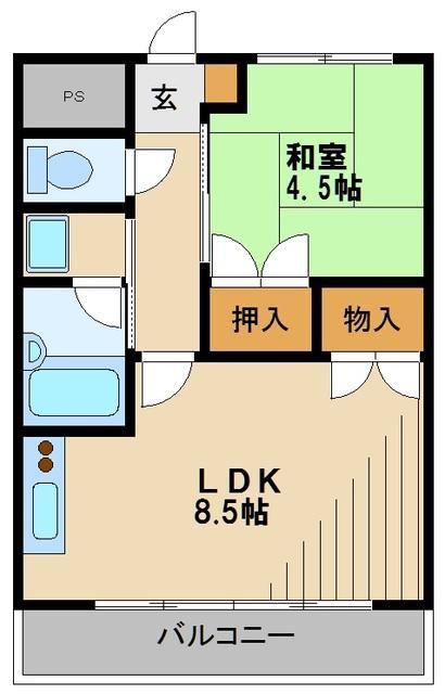 アーク清瀬(1LDK/5階)の間取り写真