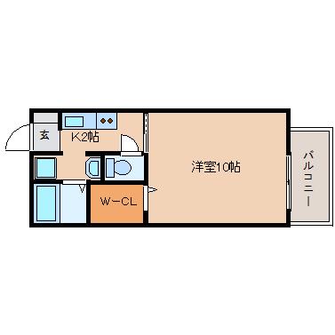 コミュニティビレッジ下小田 E(1K/2階)の間取り写真