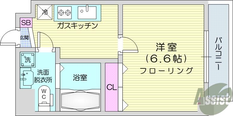 メゾンHEISEI(1K/1階)の間取り写真