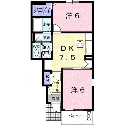 メゾン ド セイラン I(2DK/1階)の間取り写真