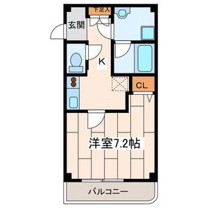 メゾン・F(1K/4階)の間取り写真